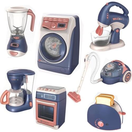 1PCS Pretend Play Mini Simulation Kitchen Toys Light-up & Sound BLUE Household Appliances Toy For Kids Children BOY Girl
