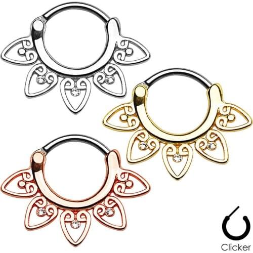 1Pc Hinged Nose Septum Clicker Ring Piercings Ear Septum Helix Cuff Ring CZ Crystal Cartilage Earrings Sexy Women Body Jewelry