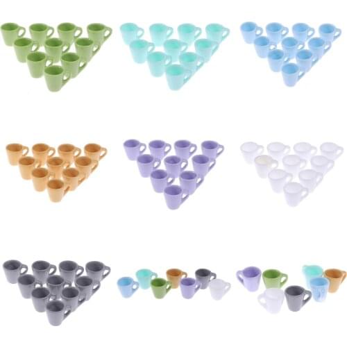 10pcs Cute Mini Miniature Dollhouse Coffee Cup Kitchen Room Food Drink Home Tableware Decors Dolls Accessories 17*14*8mm