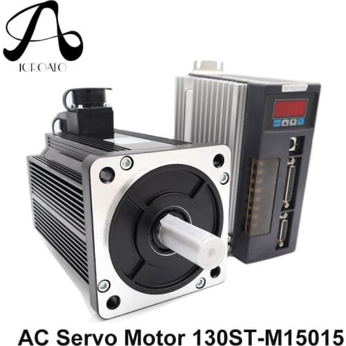 2.3KW 130ST-M15015 AC Servo motor 2300W 1500RPM 15N.M. Single-Phase ac drive permanent magnet Matched Driver AASD-30A