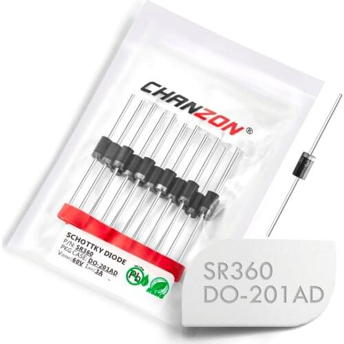 20 Pcs) SR360 (SB360) Schottky Barrier Rectifier Diodes 3A 60V DO-201AD (DO-27) Axial 3 Amp 60 Volt SR 360