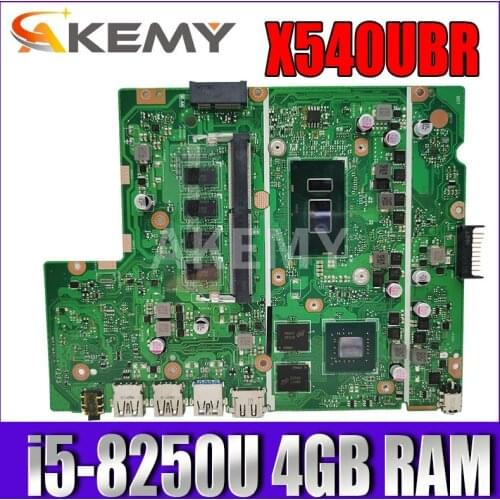 Akemy X540UBR Laptop Motherboard For Asus X540UB X540UBR X540UV REV 2.0 MainBoard W/ i5-8250U CPU 4GB RAM (V2G)