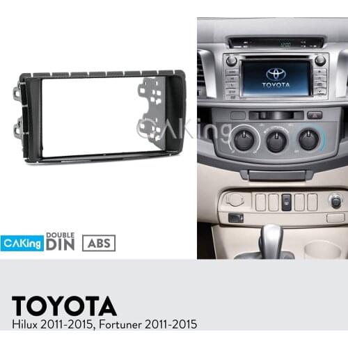 Car Fascia Radio Panel for Toyota Hilux ; Fortuner 2011-2015 Dash Kit Install Mount Facia Plate Bezel Adapter Console Cover Trim