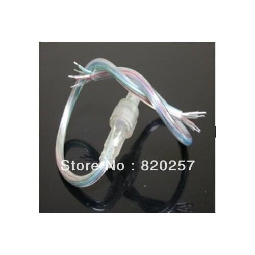 Free shipping 20pcs Lot RGB waterproof connector cable transparent female and male in pair 4 pin