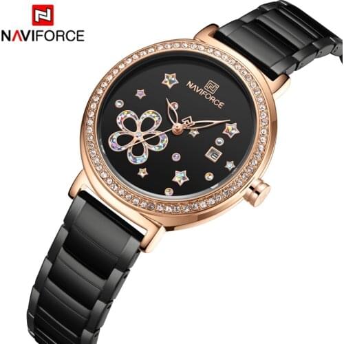 Women Watches NAVIFORCE Top Brands Quartz Watch Stainles Steel Bracelet Waterproof Lady Clock Fashion Dress Casual Birthday Gift