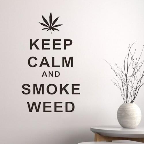 Quotes Keep Calm and Smoke Weed Wall Sticker Diy Vinyl Removable Wall Decals Home Decal Removable DK-210