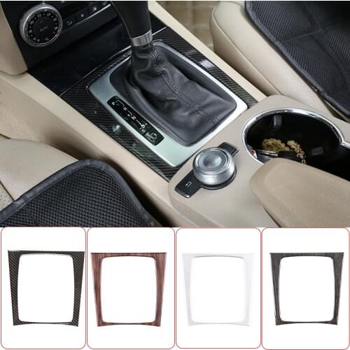 Carbon Gear Shift Decoration Frame Sticker For Mercedes Benz C Class W204 C180 C200 C260 GLK Class 2008-2013 Car Accessories