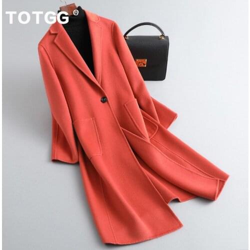 Double sided cashmere coat womens medium and long Korean knee length wool cloth new high-end wool coat in autumn 2021