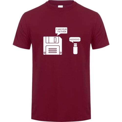 New USB Floppy Disk I am Your Father T Shirt Men Cotton Short Sleeve Humor Disk T-shirt Casual Camisetas Hombre Mans OS-020