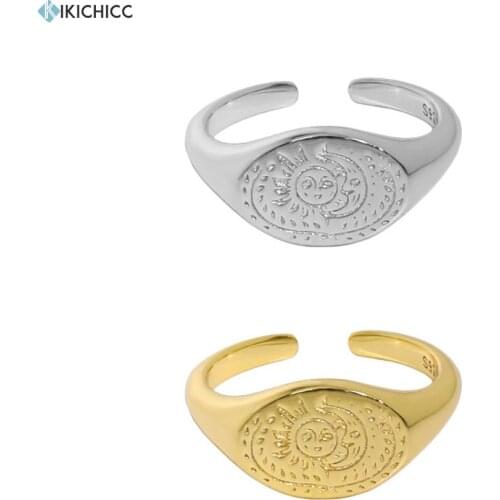 KIKICHICC 925 Sterling Silver Gold Plain Sunflower Oval Resizable Women Rings Luxury Jewelry 2021 Women Rock Punk Jewelry