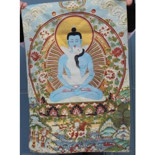 Chinese collection the Thangka embroidery Bodhisattva diagram