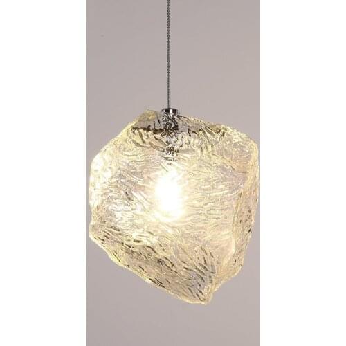 Creative Ice Glass Pendant Lights Elegant Minimalism for Living Room Restaurant Bedroom Study Bar Tea Shop Loft Decor Glass Lamp