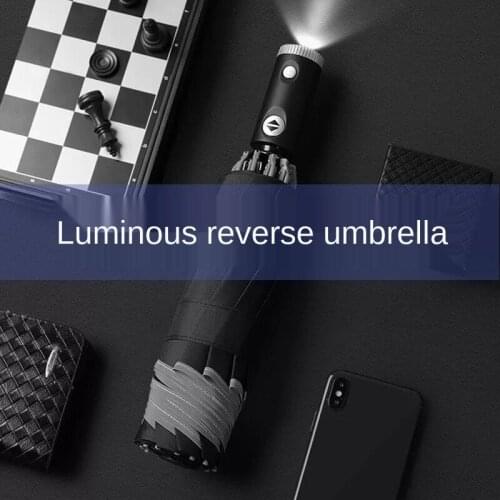Creative Automatic Reverse Umbrella Edge Reflective Led Umbrella Free Return Insurance Guaranteed