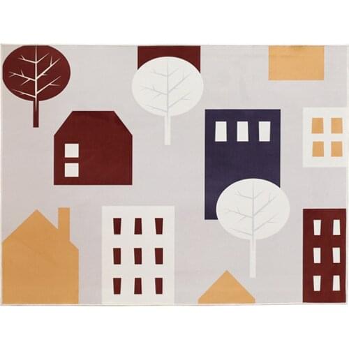 Nordic Style Art Geometry Small Fresh Floor Mat Door Mat Anti-slip Mat Carpet Bedroom Living Room Home Decoration