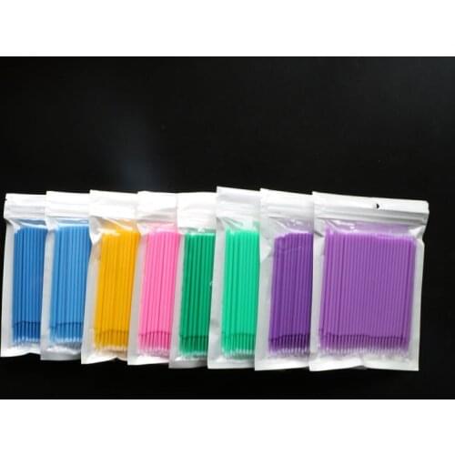 100pcs Disposable Semi Permanent Makeup Embroidery Cotton Swabs Micro Brush Swab Lint Tattoo Eyelash Extension 8 orders
