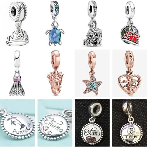 PDD DZ 62 925 Sterling Silver Spring New Charm Pendant with DIY Bracelet Necklace Jewelry Gift Carving Suitable for Women