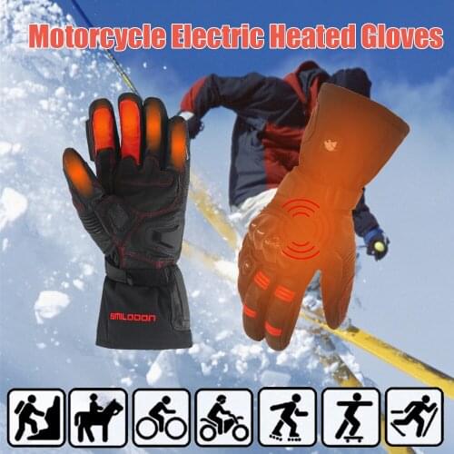 Electric Heated Riding Gloves Rechargeable Battery Waterproof Motorcycle Heating Glove For Men Women Outdoor Sport Cyling Skiing