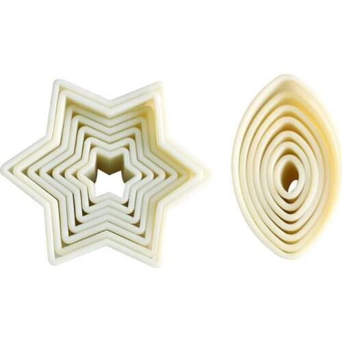 Plastic Material Baking Fondant Biscuit Mold Hexagonal Star/Oval Cookie Mold Cutting Mold Gift for Children Adult Baking