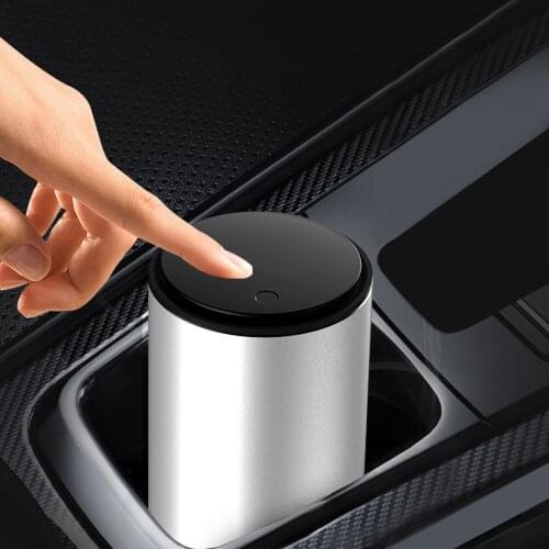 With Pressing Lid Car Trash Can Portable Car Dustbin Leak-proof Mini Garbage Bin Ashtray Dust Case With 35 pieces rubbish bags