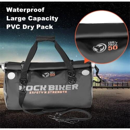 ROCK BIKER Motorcycle Rear Bag Motorbike Travel Back Seat Bag Tail Bag Waterproof Luggage Large capacity Top Cases