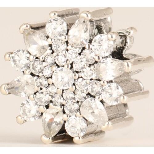 Christmas S925 Beads Free Shipping Authentic 925 Sterling Silver Ice Crystal Charm Fit Original Bracelet For Women DIY Jewelry