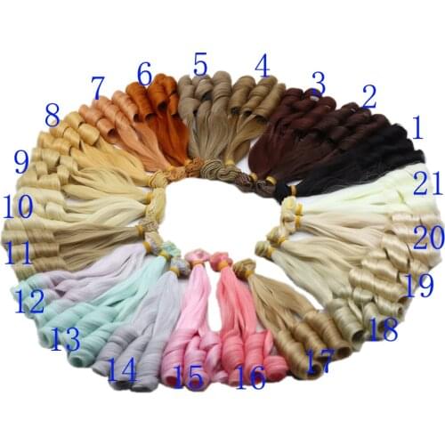 Russian handmade doll hair 20 cm high temperature Wavy hair for 1/3 1/4 1/6 BJD diy curly doll wigs tree