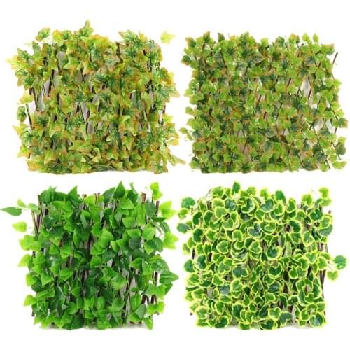 Garden Expandable Fence Privacy Screen for Balcony Patio Outdoor Decorative Faux Ivy Fencing Panel Artificial Hedges
