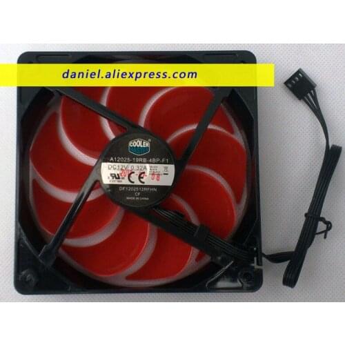 Original A12025-19RB-4BP-F1 12V 0.32A 12025 12cm sickle 9 leaves 4-wire speed regulation gale silent fan