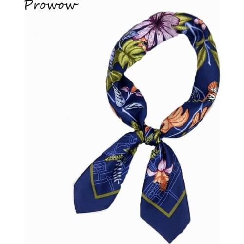 Women Fashion Square Scarf Silk Satin Neck Hair Scarfs Ladys Foulard Hand Kerchief Female Elegant Head Band Tie FJ105