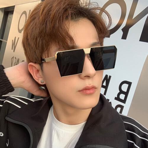 Mirror Lens Sunglasses Women Luxury Shades Brand Designer Vintage Big Frame Sun Glasses Female Male Men Anti-UV Zonnebril Dames