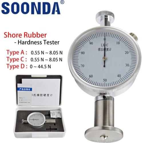 Shore Hardness Tester Rubber Hardness LX-A,C,D,Type Tester Tires Hard Resin Plexiglass Printed Version Floor Material Usage
