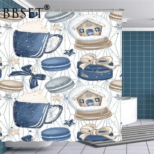 High Quality Shower Curtain Exquisite Holiday Gift Pattern Waterproof Multi-size Douchegordijn Bathroom Decor with 12 Hooks