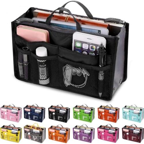 Organizer Bag Women Nylon Travel Insert Organizer Handbag Purse Large liner Lady Makeup Cosmetic Bag Pouch Tote
