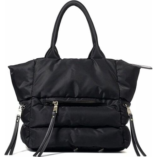 Bag Women 2020 Winter Luxury Designer Handbag Zipper Shoulder Bag Down Bag Space Cotton Bag Oxford Nylon Waterproof Bag Tote