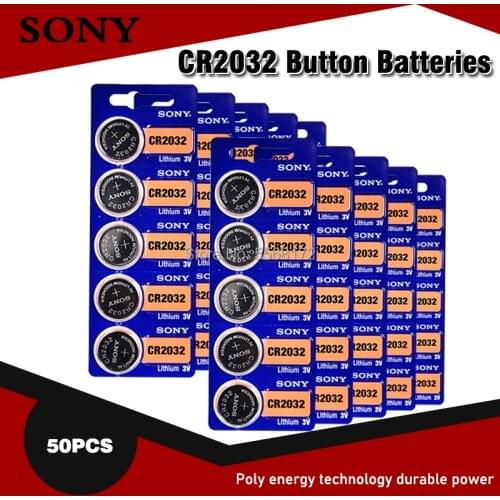 50pcs/lot for sony CR2032 3V Original Lithium Battery For Watch Remote Control Calculator CR2032 2032 button cell coin batteries