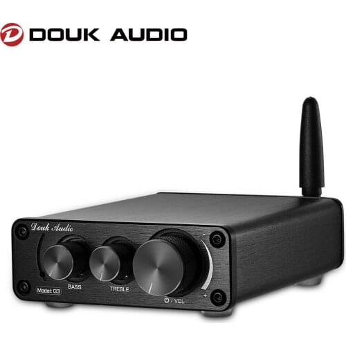 Douk Audio G3 Mini Bluetooth 5.0 TPA3116 Digital Amplifier HiFi 2.0 Channel Stereo Audio Amp With Treble Bass Tone Control