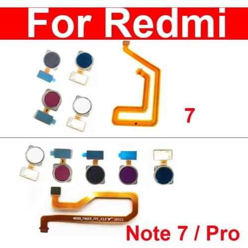 Home Button Flex Cable For Xiaomi Redmi Note 7 7 Pro 7Pro Menu Key Fingerprint Recognition Sensor Flex Ribbon Replacement Parts