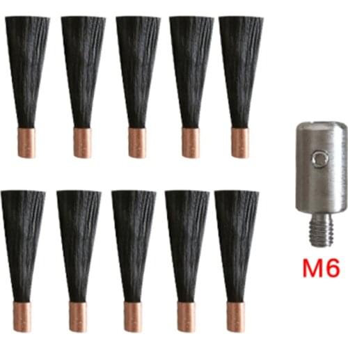 M6/M8 Polishing Brush Head for Stainless Steel Weld Bead Processor Welding Seam Cleaner 10pcs Brush Head + 1pcs Connector Head Y
