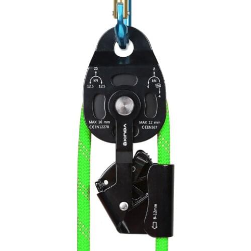 25KN Workload Rescue Speed Pulley Heavy Duty Rescue Single Swivel Rope Pulley Safety Rock Climbing Caving Equipment