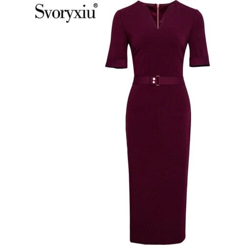 Однотонные летние платья SVORYXIU China At AliExpress