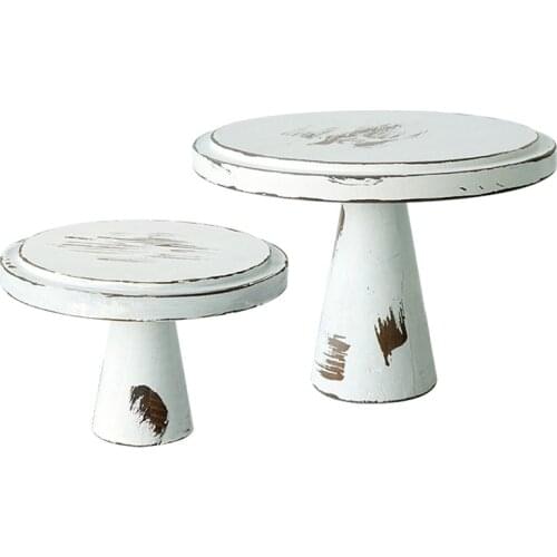 Sweetgo Vintage White Wood Cake Stands Ornament Storage Racks Wedding Cake Tools For Fondant Cupcake Storage Holders