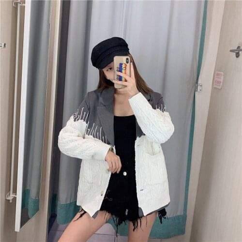 XLMJDZGS Women's Knitted Blazers