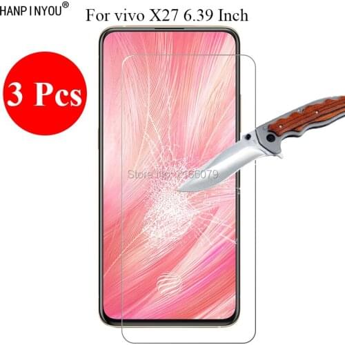 3 Pcs/Lot For vivo X27 New 9H 2.5D Tempered Glass Screen Anti-Shatter Protector For vivo X27 6.39" Protective Film + Clean Tools