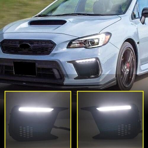 Car Accessories for Subaru WRX STI 2018 2019 2020 2021 LED DRL Daytime Running Lights Front Fog Lamps Bezel Kit