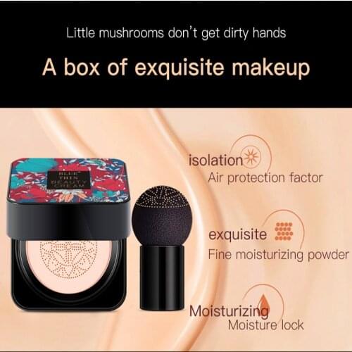 BB Air Cushion Foundation Mushroom Head CC Cream Concealer Whitening Makeup Cosmetic Waterproof Brighten Face Base Moisturizing