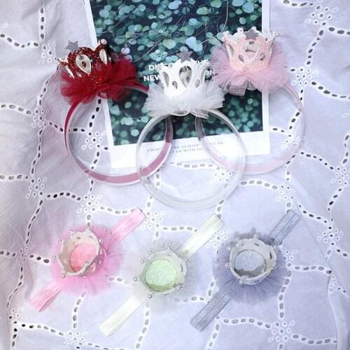Boutique 12pcs Fashion Glitter Star Rhinestone Tiaras Headbands Floral Pearl Crown Soft Hairbands Princess Hair Accessories