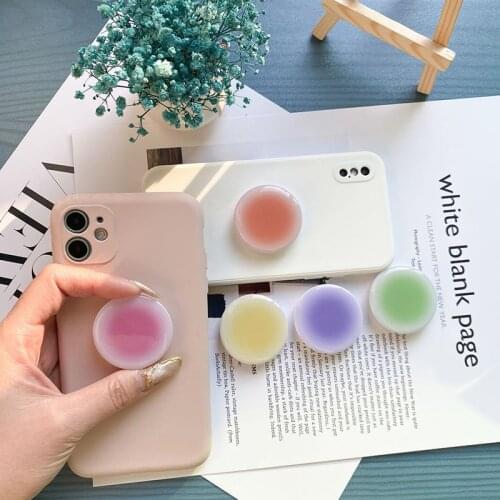 Solid Round Gradient Color Bracket Expanding Stand Grip Tok Finger Ring Holder Griptok For iPhone Samsung Huawei xiaomi Support