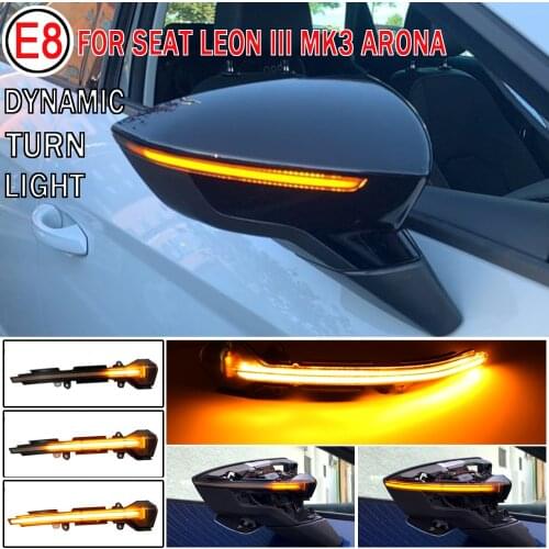 For Seat Leon III 5F ST FR Cupra Arona KJ7 Dynamic LED Blinker Side Mirror Marker Turn Signal Light Lamp