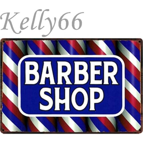 [ Kelly66 ] Barber Shop Metal Sign Tin Poster Home Decor Bar Wall Art Painting 20*30 CM Size y-1463