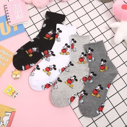 Disney Cartoon Anime figure Summer thin Minniemouse Mickey tube socks Cartoon sock casual xxx Cute boys and girls socks